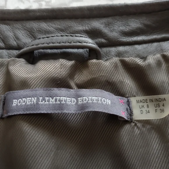 Boden limited edition leather biker Moto cropped asymmetric jacket